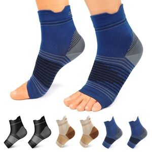 Plantar Fasciitis Socks-Blue and Gray Compression Socks